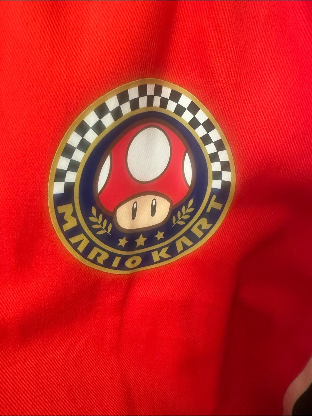 Mario Kart Canvas Racing Jacket Red size medium NWT